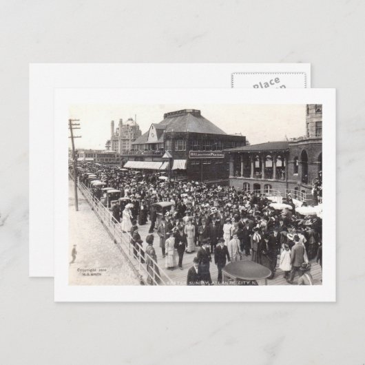 イースターのアトランティック・シティNJのヴィンテージ シーズンポストカード (正面/裏面)