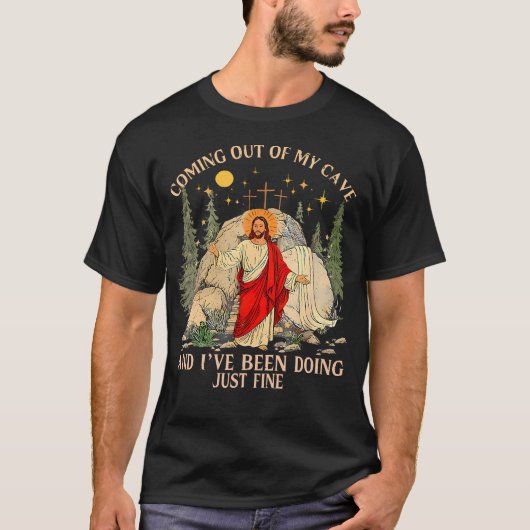 イースターのイエス様洞窟からの出迎え Tシャツ (正面)