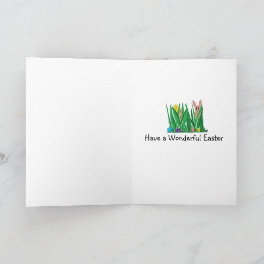 イースターのウサギおよびひよこ シーズンカード (内部)