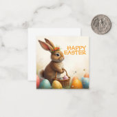 イースターのウサギからの春の挨拶 ノートカード (正面/裏面インサイチュ)