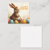 イースターのウサギからの春の挨拶 ノートカード (正面/裏面)