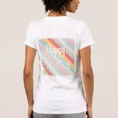 イースターのウサギといろどられた卵のストライプ Tシャツ (裏面)