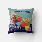 イースターのウサギとのヴィンテージのイースターエッグ色 クッション (裏面)