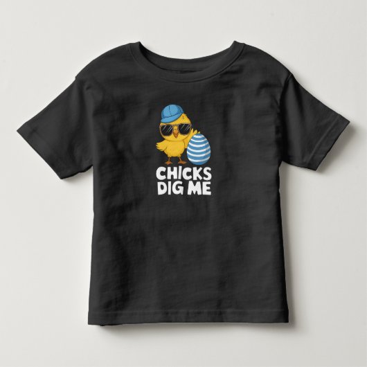 イースターのウサギとひよこたち トドラーTシャツ (正面)