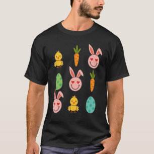 イースターのウサギとニワトリのキャロット 男性 女性 子供用 Tシャツ