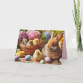 イースターのウサギと卵の子供の休日カード シーズンカード (正面)