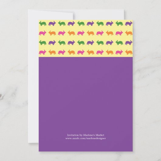 イースターのウサギのウサギの招待状 招待状 (裏面)