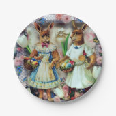 イースターのウサギのウサギ ペーパープレート (正面)