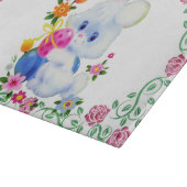 イースターのウサギのガラスまな板 カッティングボード (角)