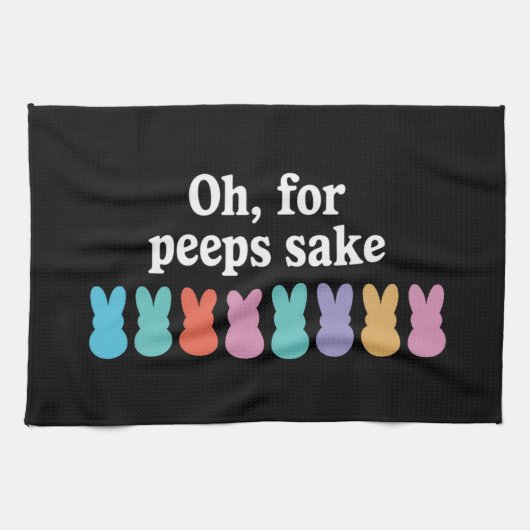 イースターのウサギのキリスト教のお祭り キッチンタオル (横)