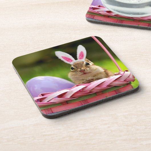 イースターのウサギのシマリス コースター (左側)