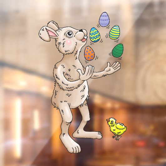 イースターのウサギのジャグリング ウィンドウサイン (シート2)