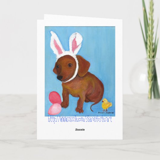 イースターのウサギのダックスフント2010のカード シーズンカード (裏面)