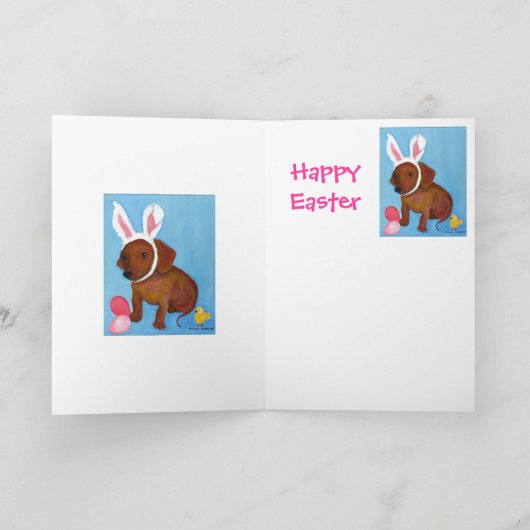 イースターのウサギのダックスフント2010のカード シーズンカード (内部)