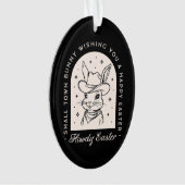 イースターのウサギのダークウェスタン風 ブラック オーナメント (正面)