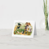 イースターのウサギのヴィンテージの写真撮影 シーズンカード (正面)