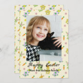 イースターのウサギの写真付きフラットホリデーカード シーズンカード (正面/裏面)