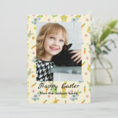 イースターのウサギの写真付きフラットホリデーカード シーズンカード (スタンド正面)