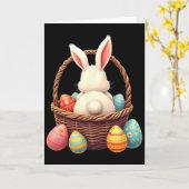 イースターのウサギの卵の宝探し カード (黄色い花)