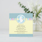 イースターのウサギの夕食かブランチの招待状 招待状 (スタンド正面)