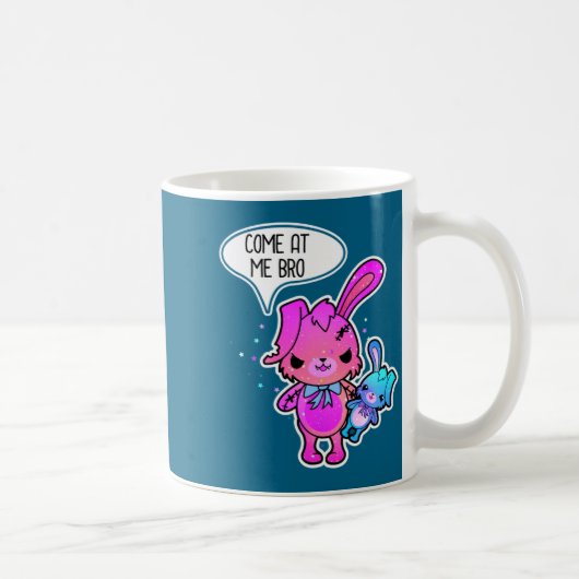 イースターのウサギの悪霊めっちゃ来るやん兄貴おもしろ画像 ウサギのホラー コーヒーマグカップ (右)