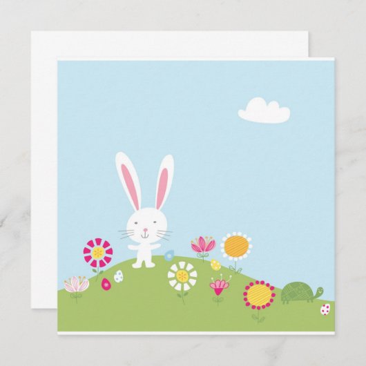 イースターのウサギの招待状 招待状 (正面/裏面)