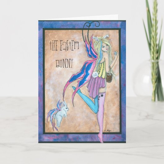 イースターのウサギの挨拶状 シーズンカード (正面)