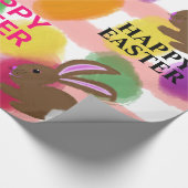 イースターのウサギの着色された卵 ラッピングペーパー (角)