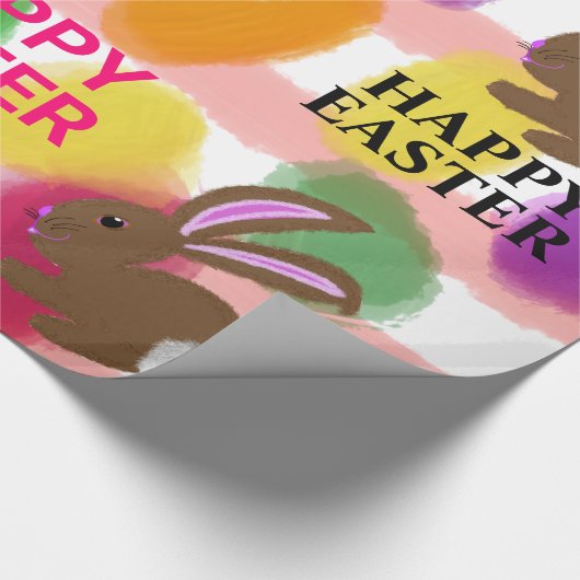 イースターのウサギの着色された卵 ラッピングペーパー (角)