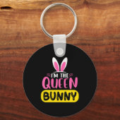 イースターのウサギの耳の卵 クイーン・バニー Funny Easter D キーホルダー (正面)