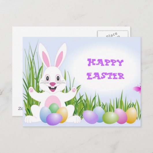 イースターのウサギの郵便はがき シーズンポストカード (正面/裏面)