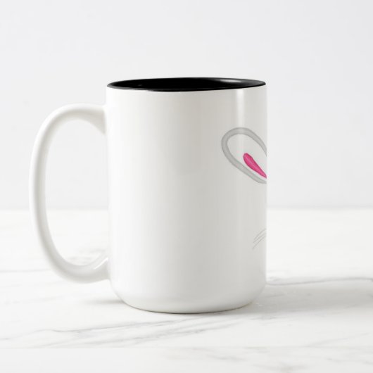 イースターのウサギの顔 ツートーンマグカップ (左)