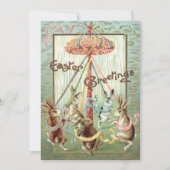 イースターのウサギのMaypoleのダンスのリボン シーズンカード (正面)