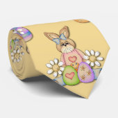 イースターのウサギは膚触りがよいメンズの首のタイに卵を投げつけます ネクタイ (ロール)