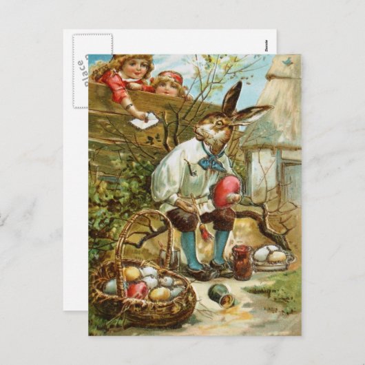 イースターのウサギへの手紙 シーズンポストカード (正面/裏面)