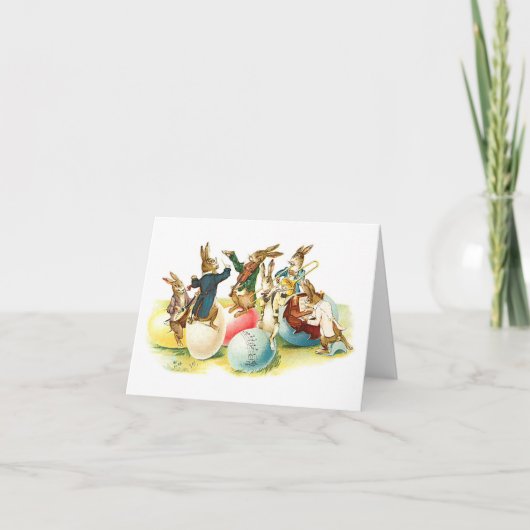 イースターのウサギコンサートのヴィンテージ シーズンカード (正面)