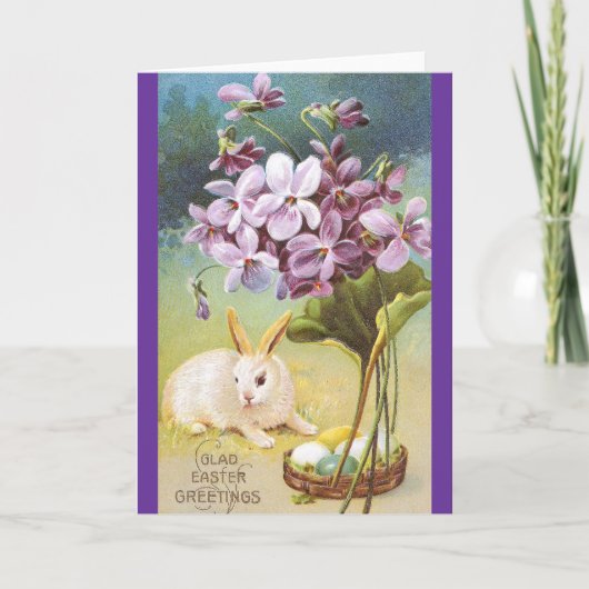 イースターのウサギ及びバイオレット シーズンカード (正面)