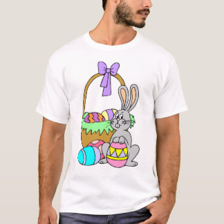 イースターのウサギ及びバスケット Tシャツ