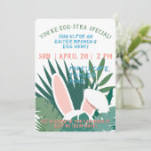 イースターのウサギ耳の春の集まり 招待状 (スタンド正面)