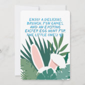イースターのウサギ耳の春の集まり 招待状 (裏面)