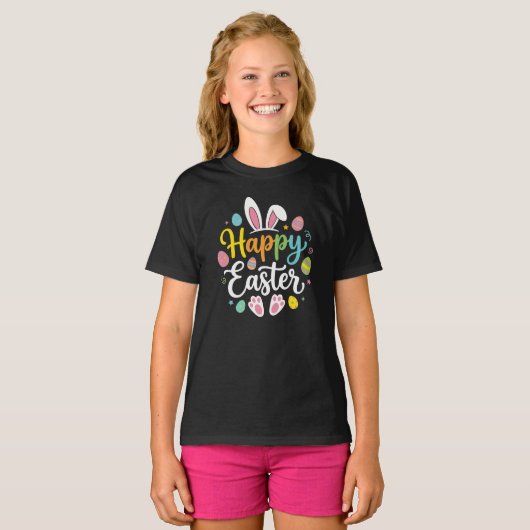 イースターのウサギ ウサギ おもしろイースター 女性向け Tシャツ (正面フル)