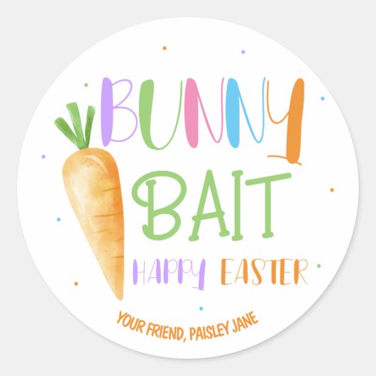 イースターのキュートなパーティーグッズ うさぎのおとり イースター ラウンドシール (正面)