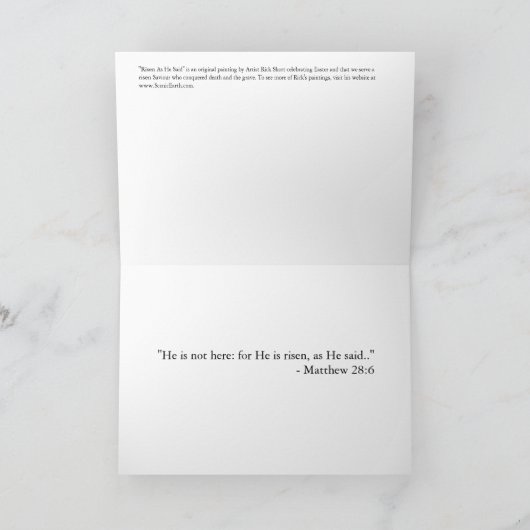 イースターのグリーティングカードがサンセットイエスアートを横切る シーズンカード (内部)