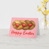 イースターのツーレキ ギリシャ アルメニアの伝統的な祝祭パン カード (黄色い花)