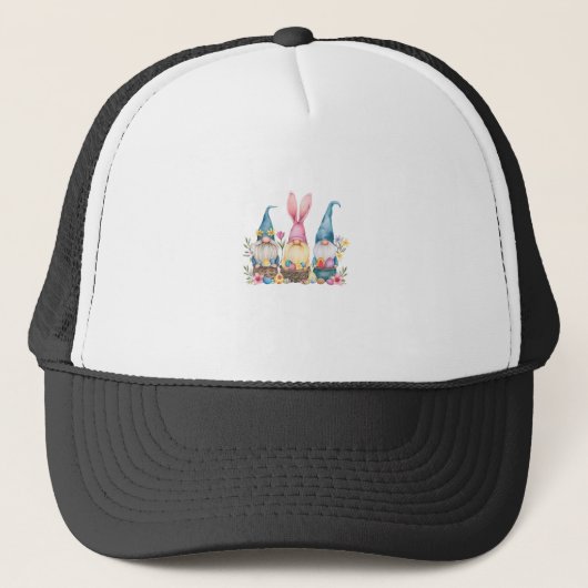 イースターのノーム3匹 イースターエッグ Tシャツ キャップ (正面)