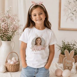イースターのバニー写真 キッズTシャツ 名入れ Tシャツ