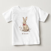 イースターのバニー 名前入りカスタム ベビーTシャツ (正面)