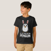イースターのペンギンだよ かわいいウサギの耳 男女兼用 大人用 Tシャツ (正面フル)
