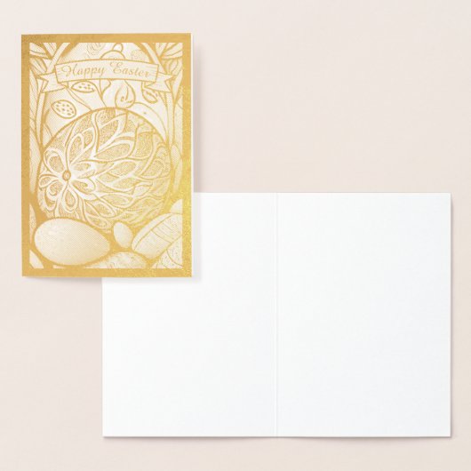 イースターのモチーフが背景のイースターエッグの漫画97330 箔カード (ディスプレー)