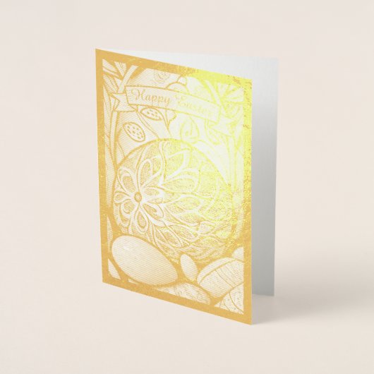 イースターのモチーフとイースターエッグの漫画 97330 箔カード (正面)